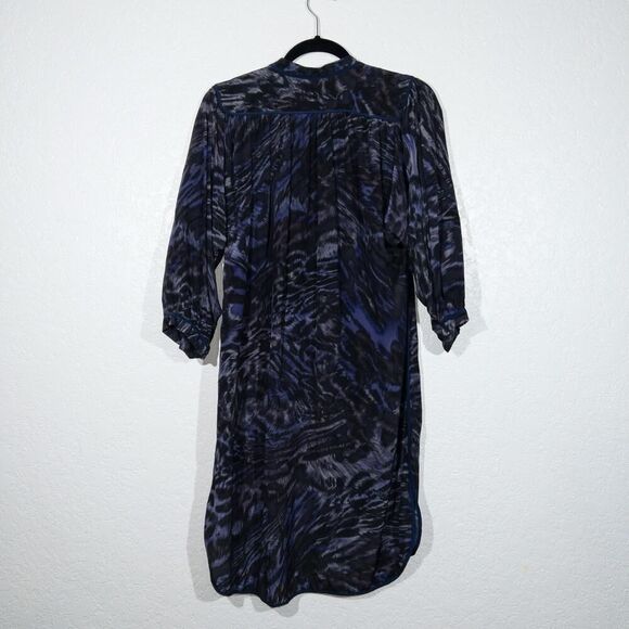 Rebecca Taylor Blue Animal Print Silk Dress Size 6 - Picture 8 of 8
